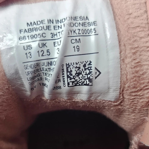 Converse All Star Chuck Taylor Hi Tops Pink Leathe Juniors Size 13 - Picture 12 of 12